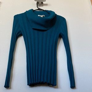 Carolyn Taylor Dark Teal Cowl Neck Long Sleeve, Medium